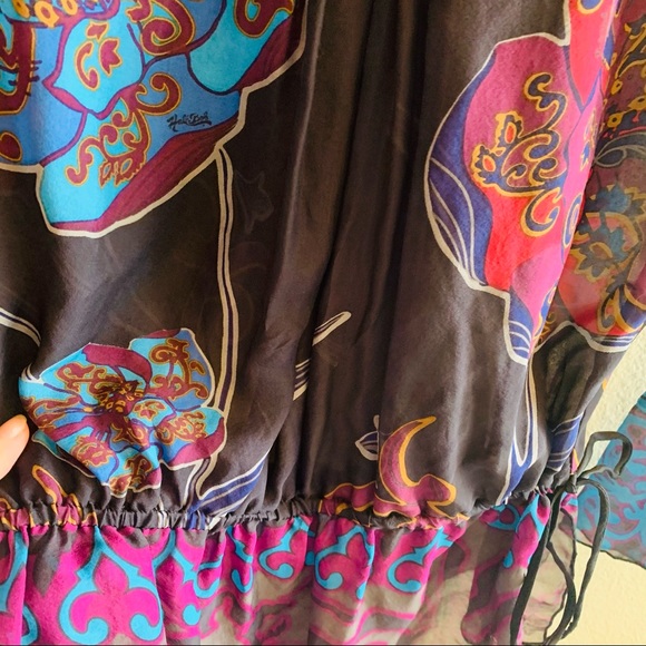 HALE BOB Silk Chiffon Jeweled Tunic Top - Picture 6 of 11